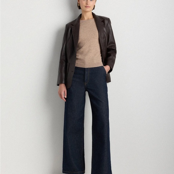 Quince Jackets & Blazers - Quince Dark Brown Leather Blazer